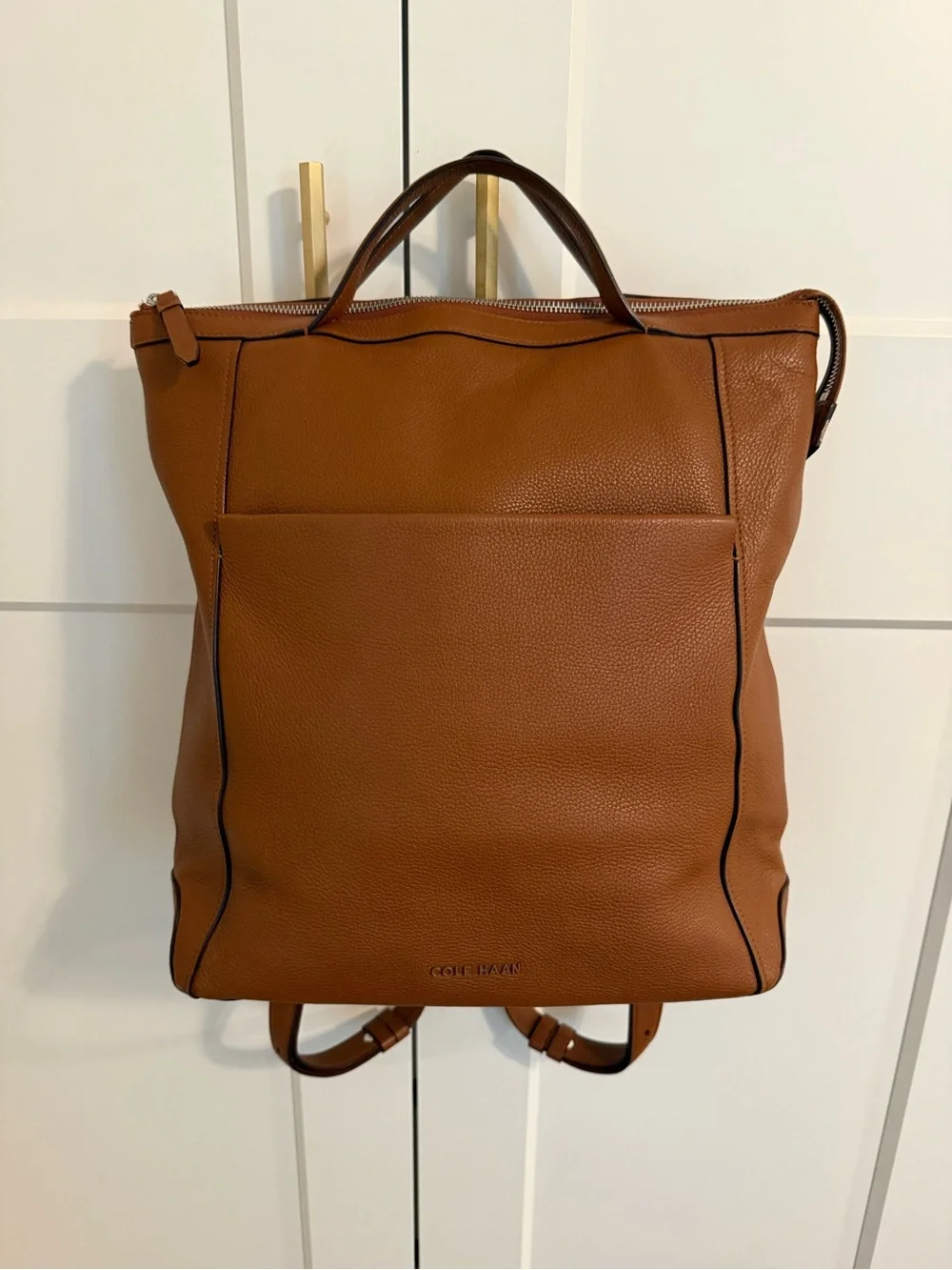 Cole Haan Grand Ambition Leather Backpack In Brown Travel Laptop Work Carry On